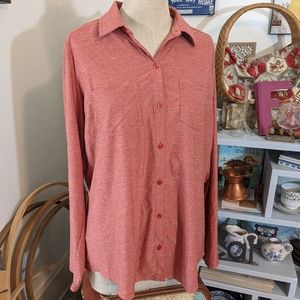 Eddie Bauer Heathered Button Up - L